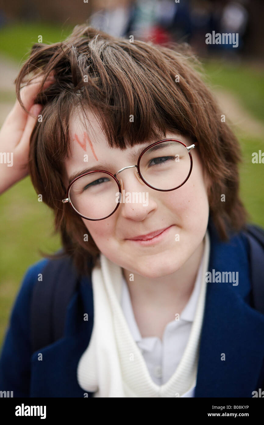 Young boy looking like Harry Potter Stock Photo - Alamy