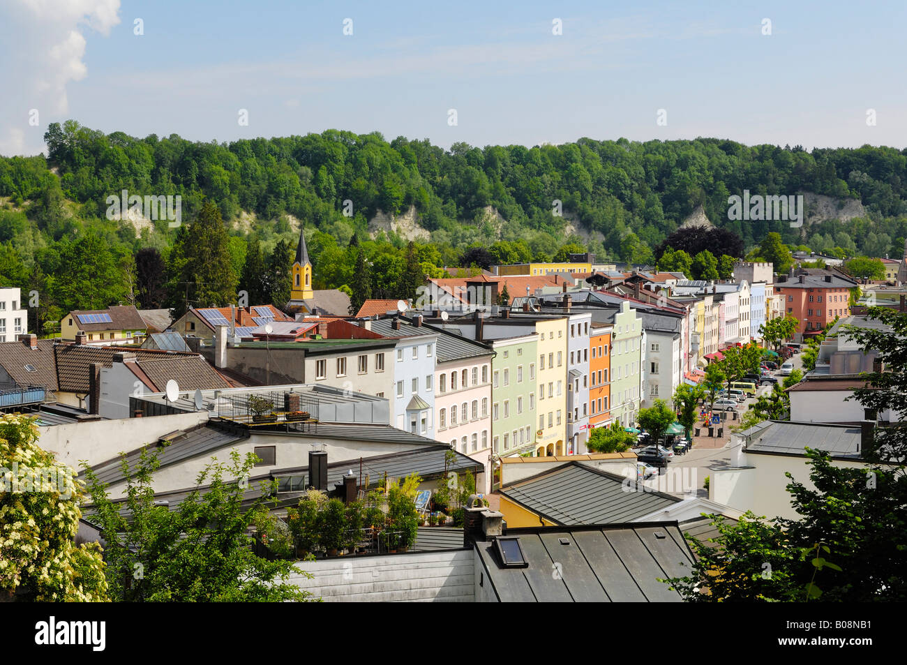 North view of Wasserburg am Inn, Upper Bavaria, Bavaria, Germany Stock ...