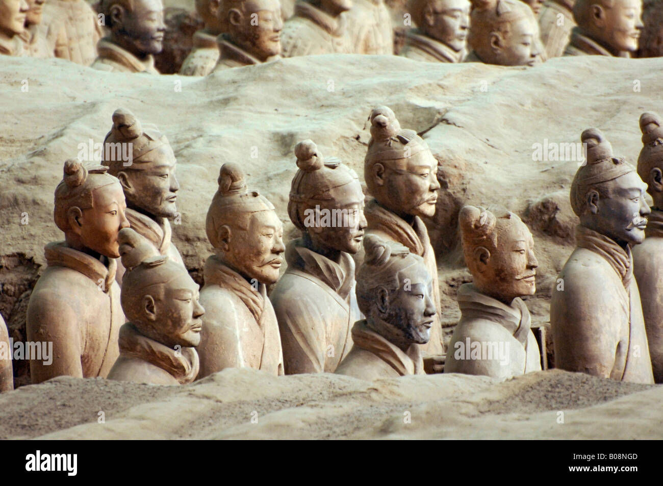 Terracotta warriors, Terracotta Army in the Mausoleum of the First Qin Emperor near Xi'an, Shaanxi Province, China, East Asia Stock Photo