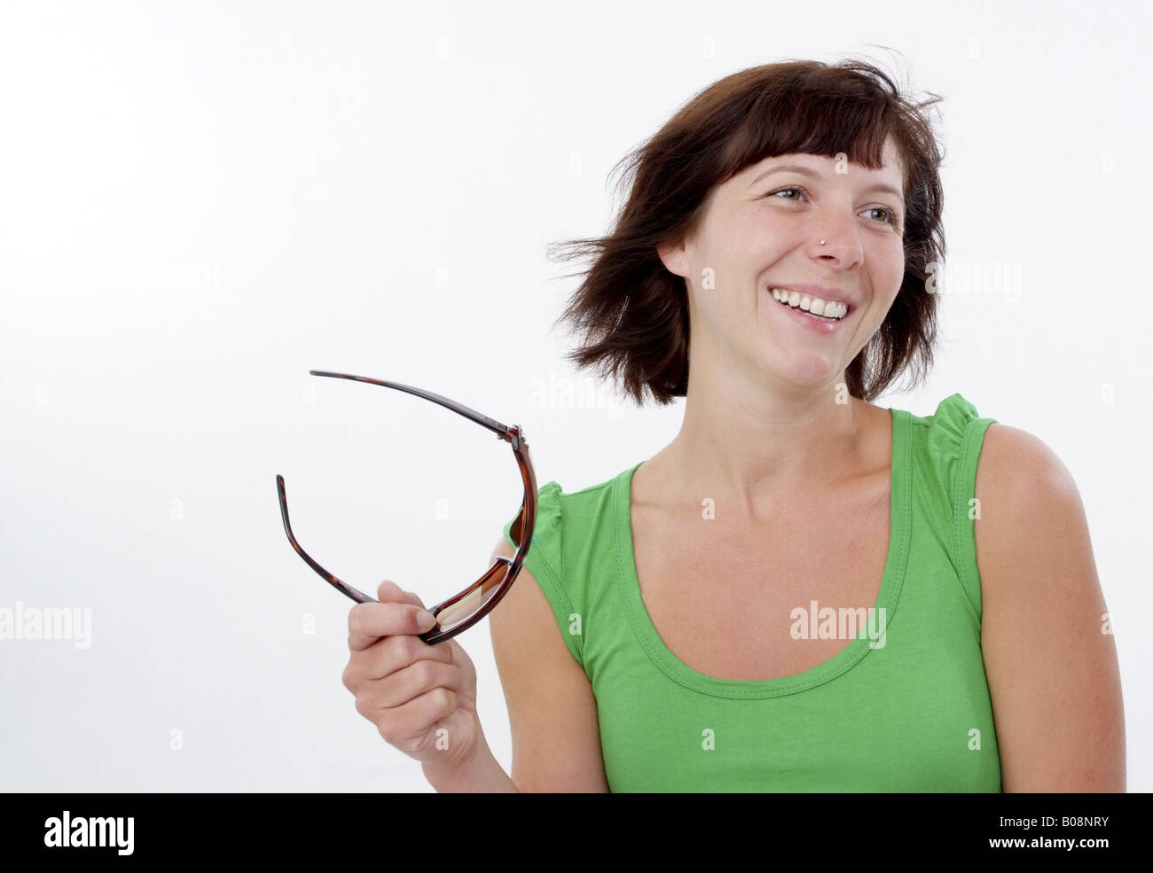 Headshot portrait happy woman Cut Out Stock Images & Pictures - Alamy