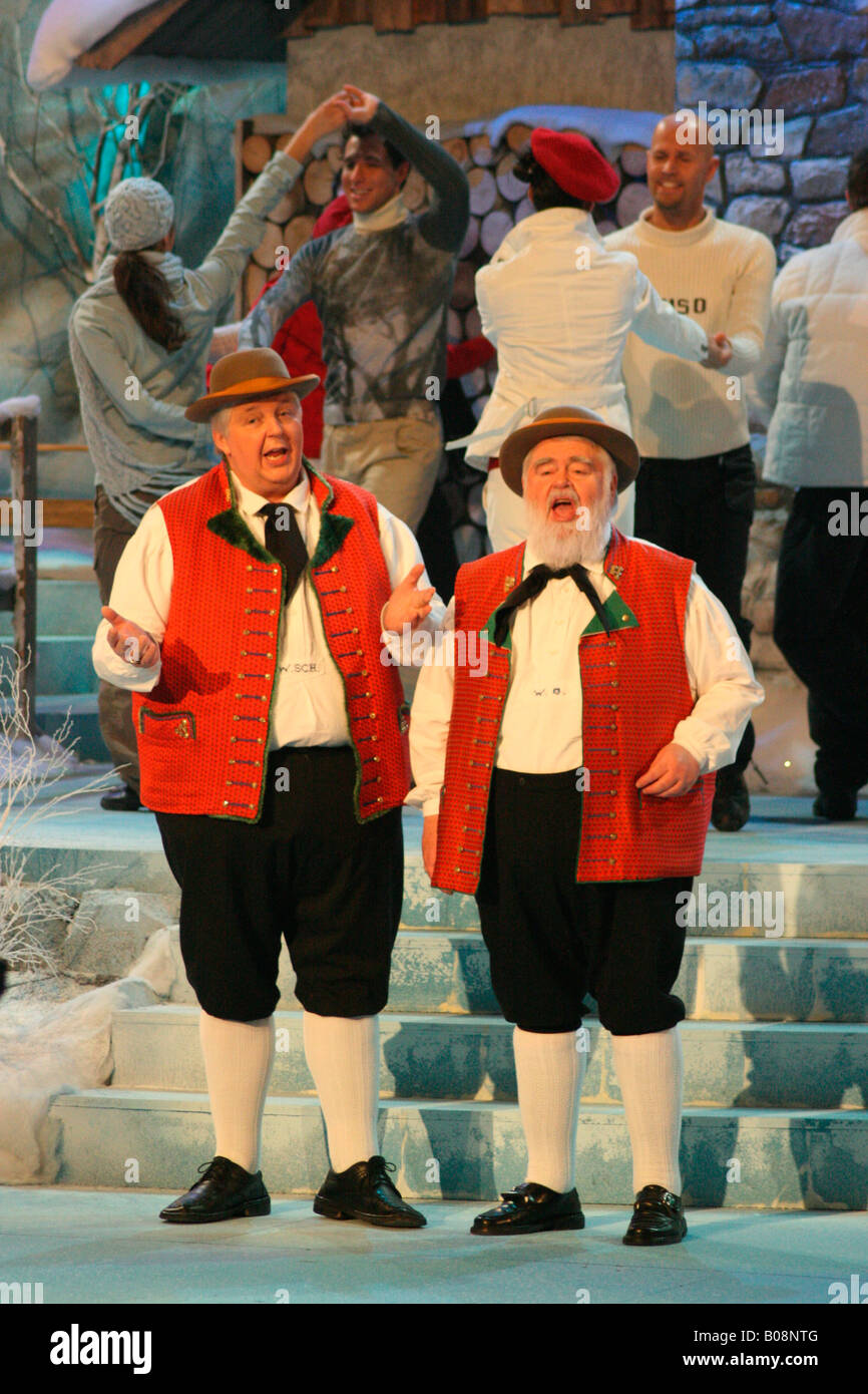 Wildecker Herzbuben Duo performing at a winter (German) folk music Stock  Photo - Alamy