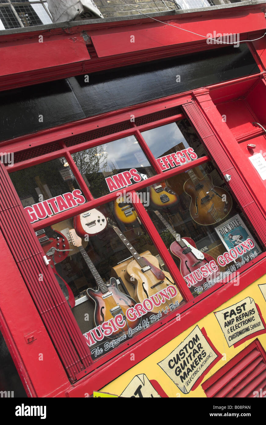 Musical instruments shop, Tin Pan Alley (Denmark Street) London, W1, UK