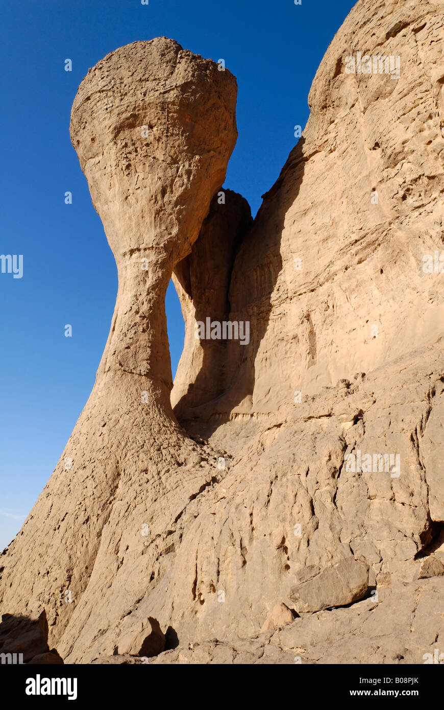 Rock formation in El Ghessour, Tassili du Hoggar, Wilaya Tamanrasset, Algeria, Sahara, Africa Stock Photo