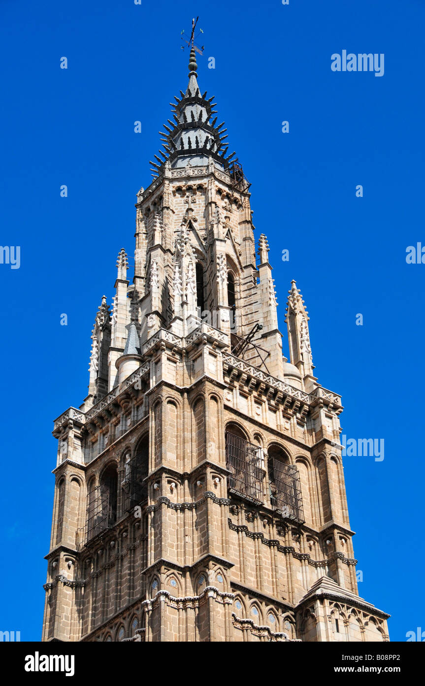 Tower of the Catedral Primada Cathedral, Toledo, Spain Stock Photo