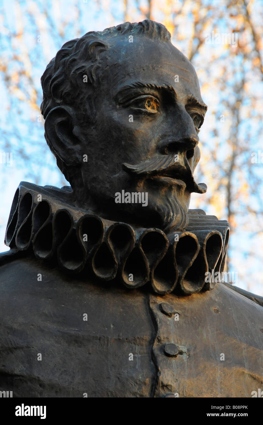 Statue of Miguel de Cervantes Saavedra, Campo de Criptana, Castilla-La Mancha Region, Spain Stock Photo