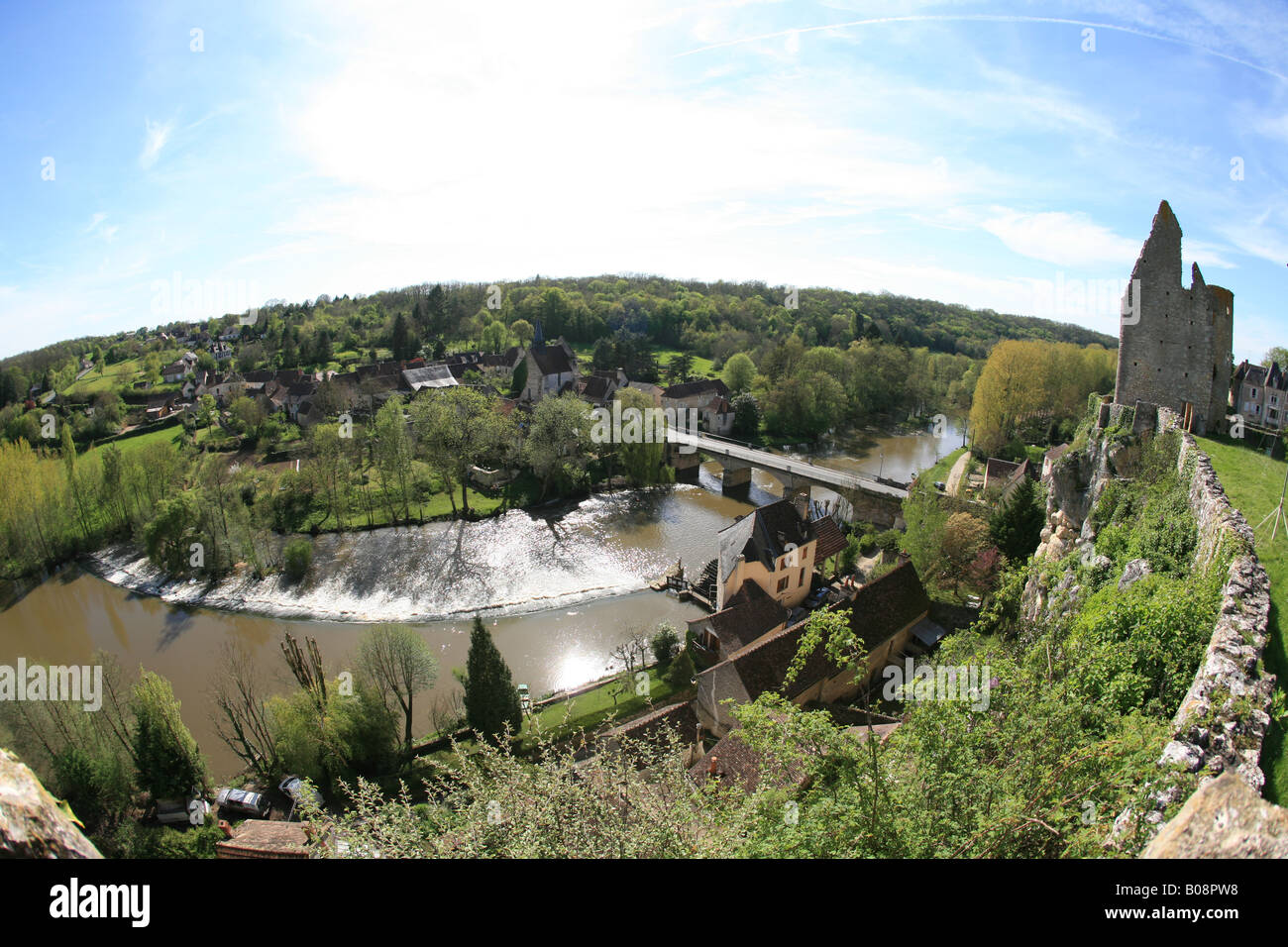 Angles sur L'Anglin the beautiful medieval village in Vienne, Poitou ...