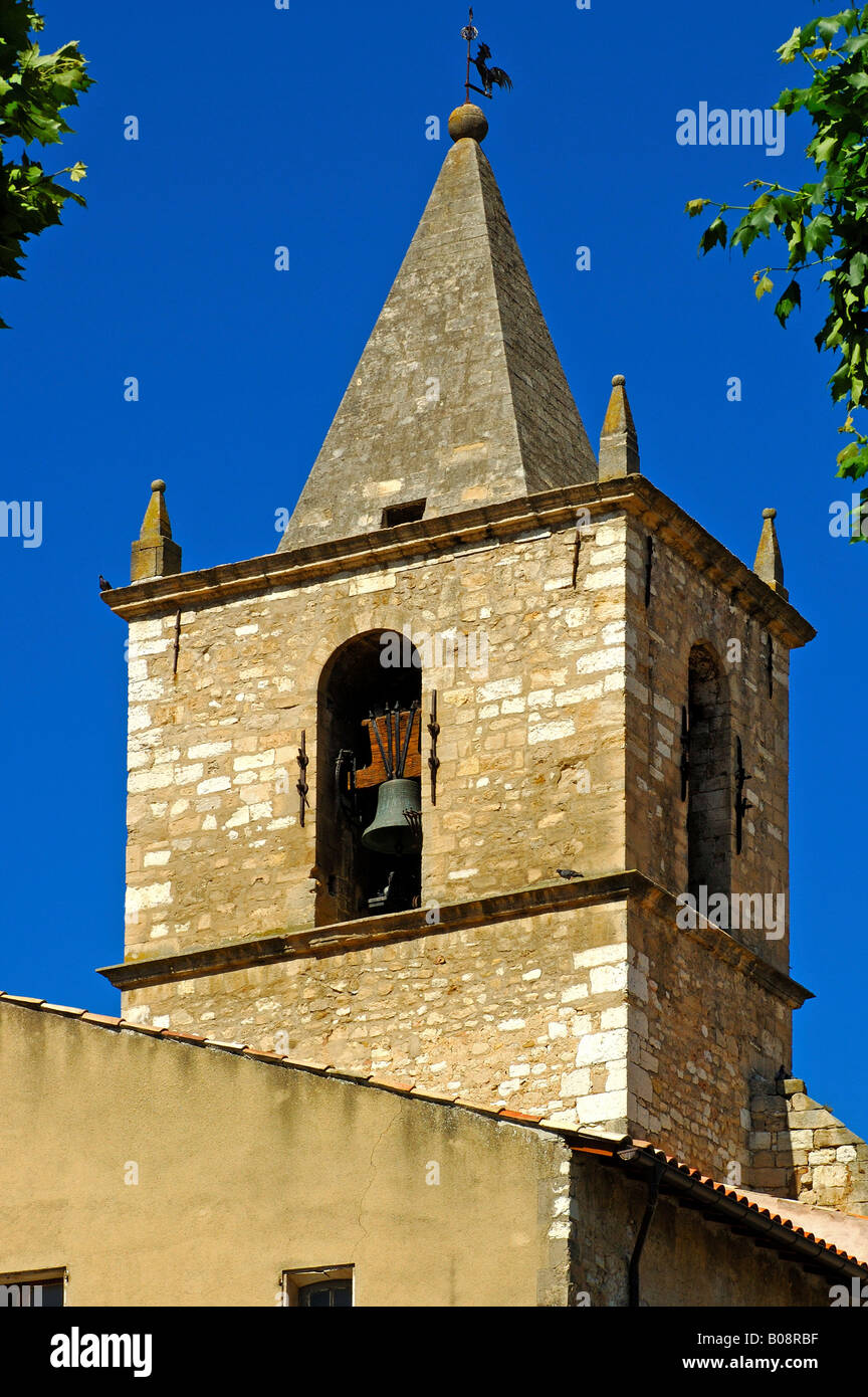 Church tower of Riez, Provence, France Stock Photo