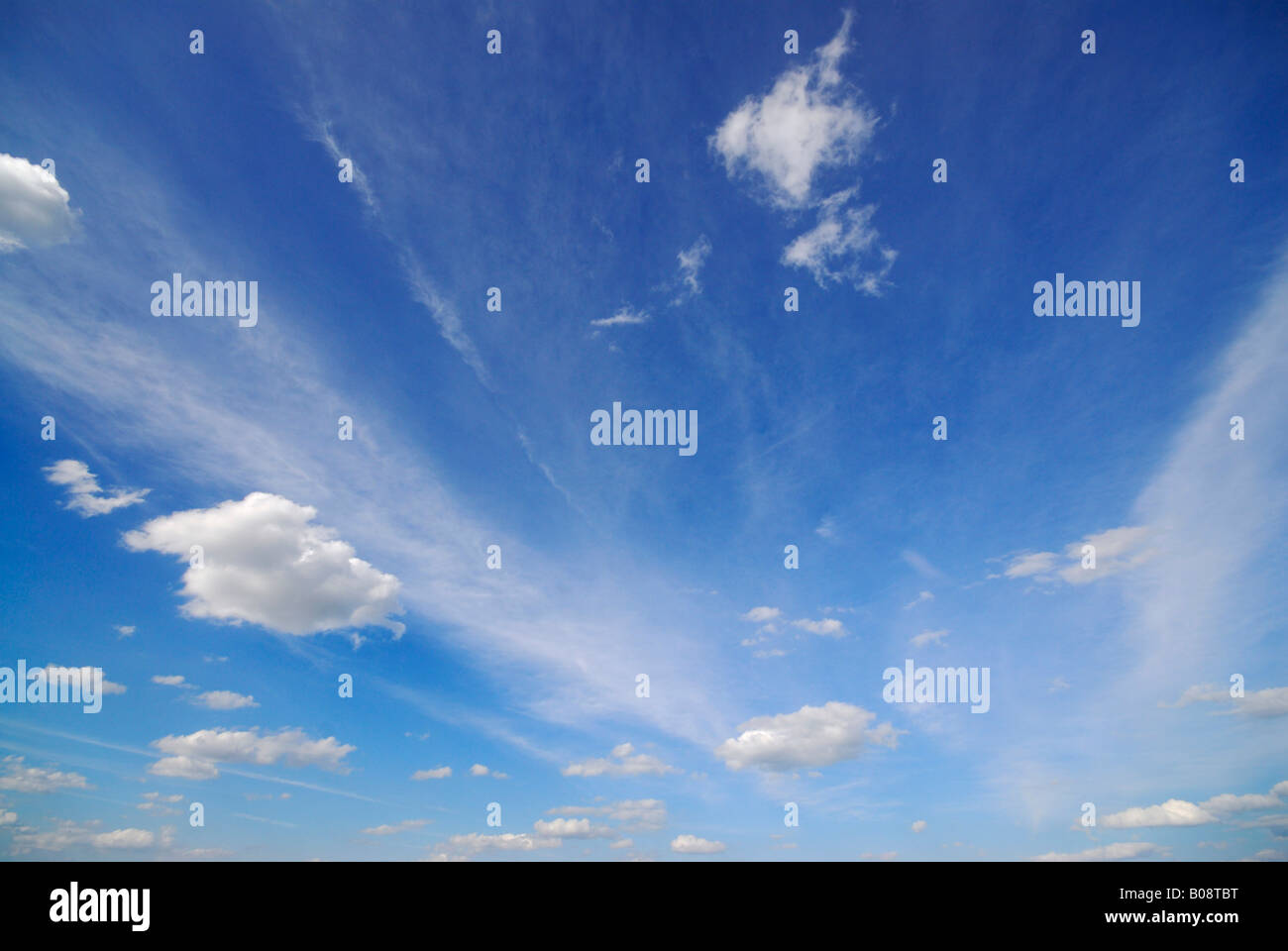 Cirrostratus clouds in a blue sky Stock Photo