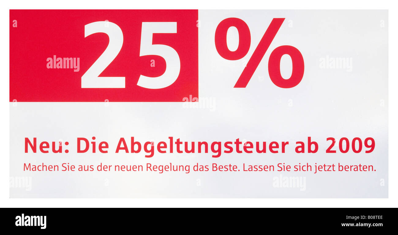 German tax law amendment 25 flat rate withholding tax from 2009 on