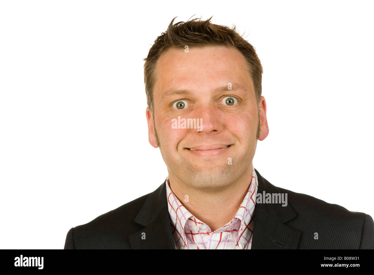 40 year-old businessman making a goofy face Stock Photo