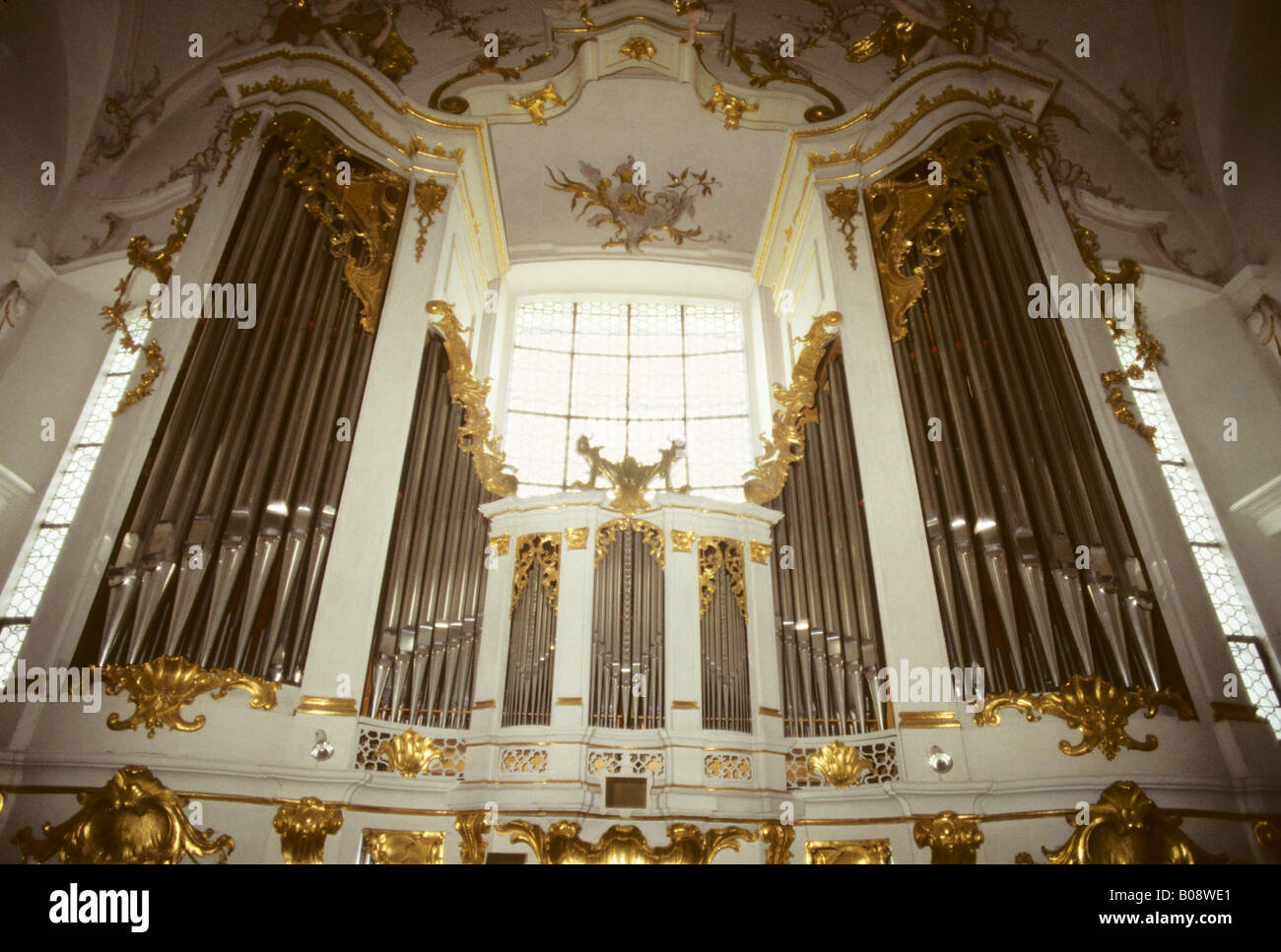 Organ, Marienmuenster (Marian Cathedral), Diessen am Ammersee, Bavaria, Germany Stock Photo