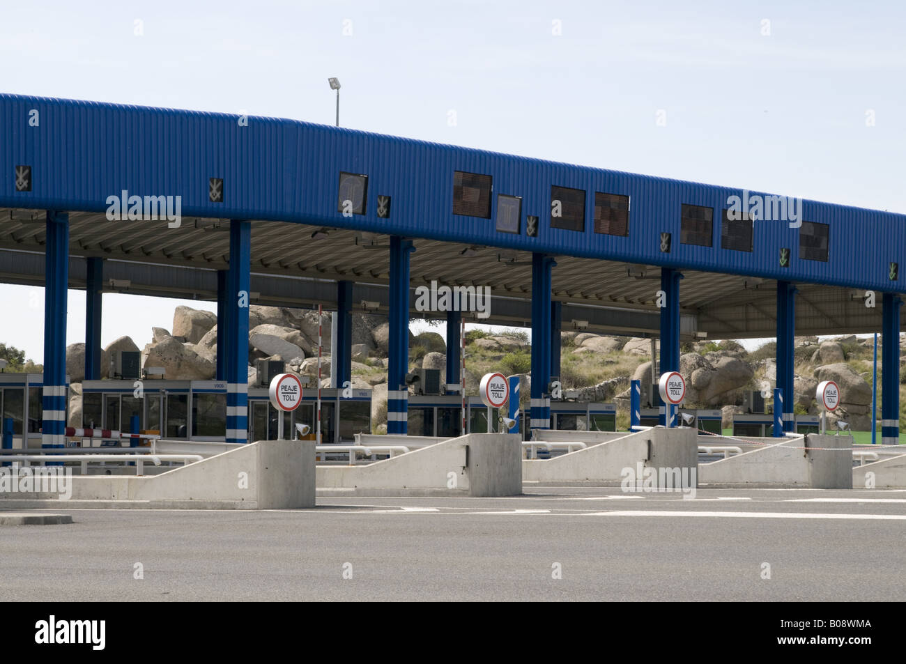 toll booths in Spain Stock Photo Alamy