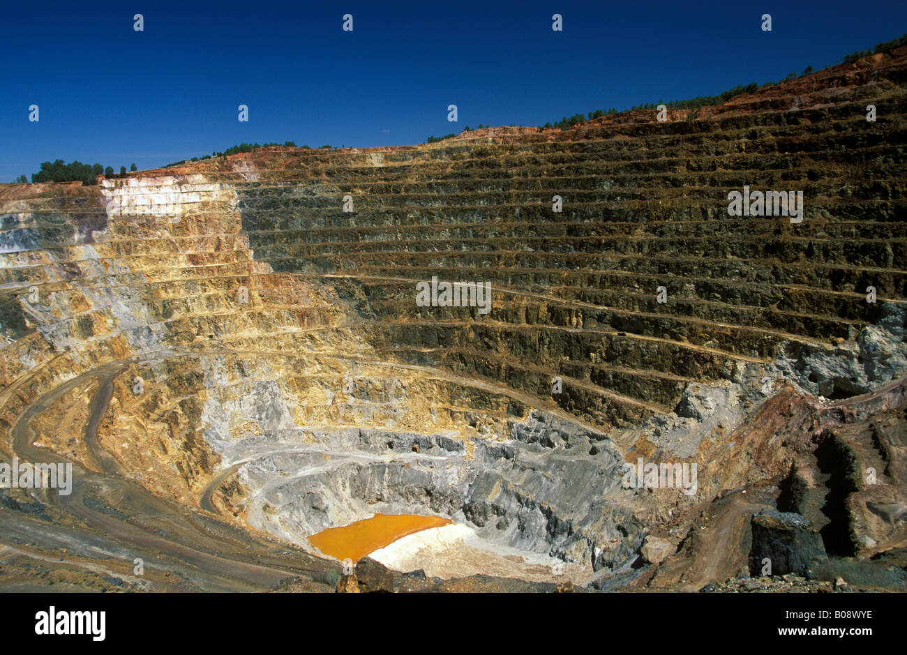 Copper strip mine, Minas de Riotinto, Corta Atalaya, Huelva, Andalusia, Spain Stock Photo