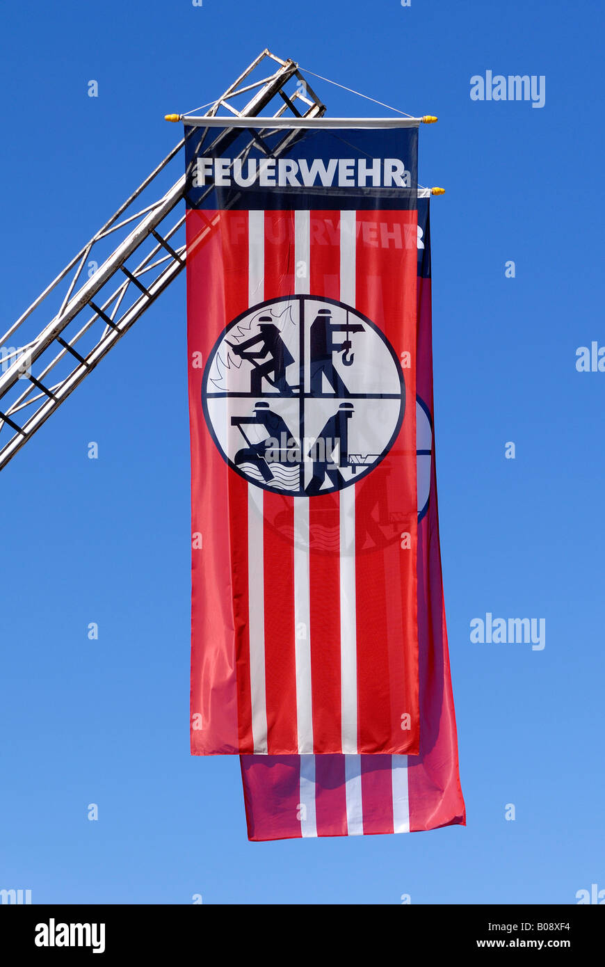 Volunteer firefighter flag (German) Stock Photo