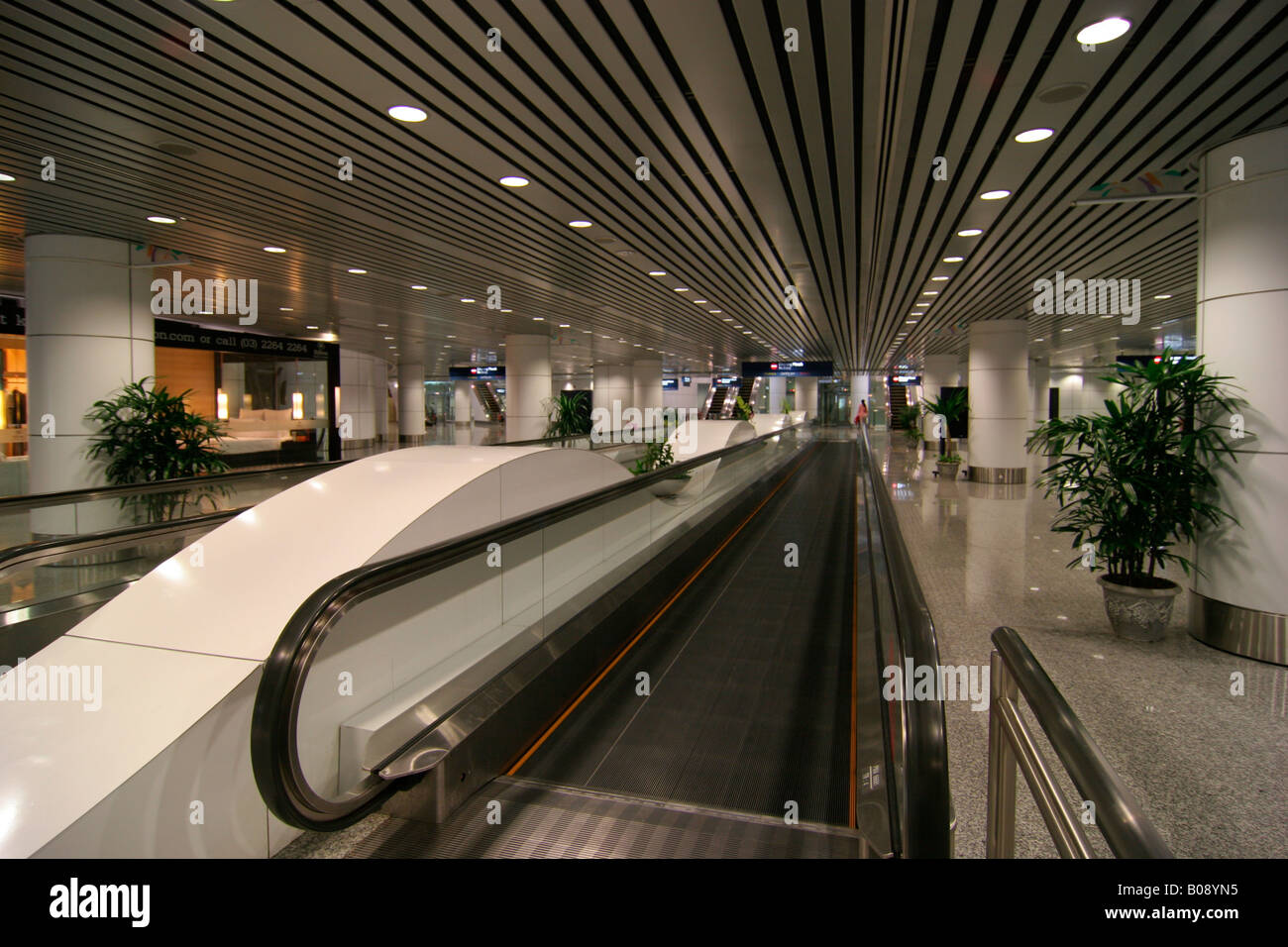 Moving walkway or moveator, Kuala Lumpur International Airport, Malaysia, Southeast Asia Stock Photo