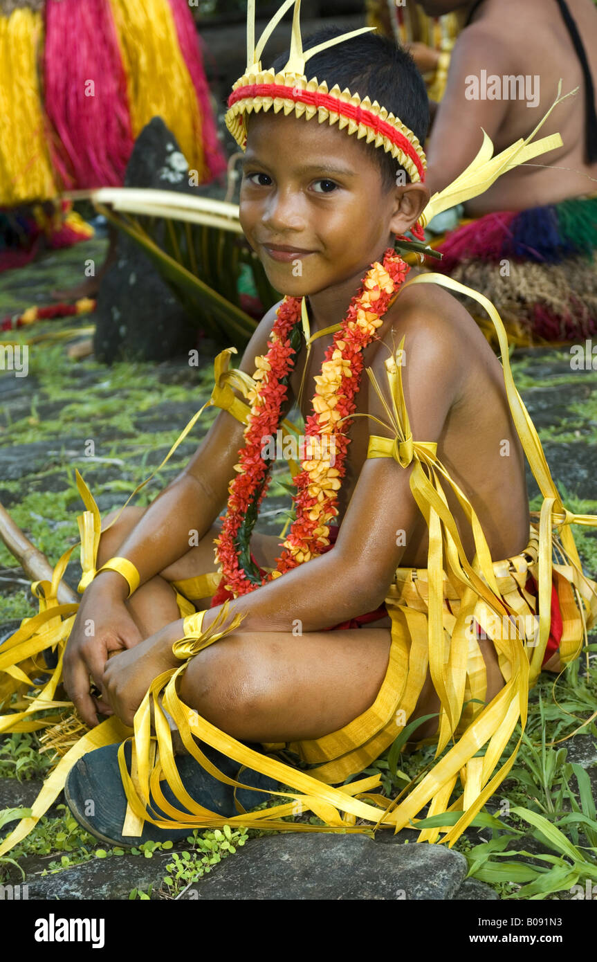 young Micronesian boy, Federated States of Micronesia Stock Photo
