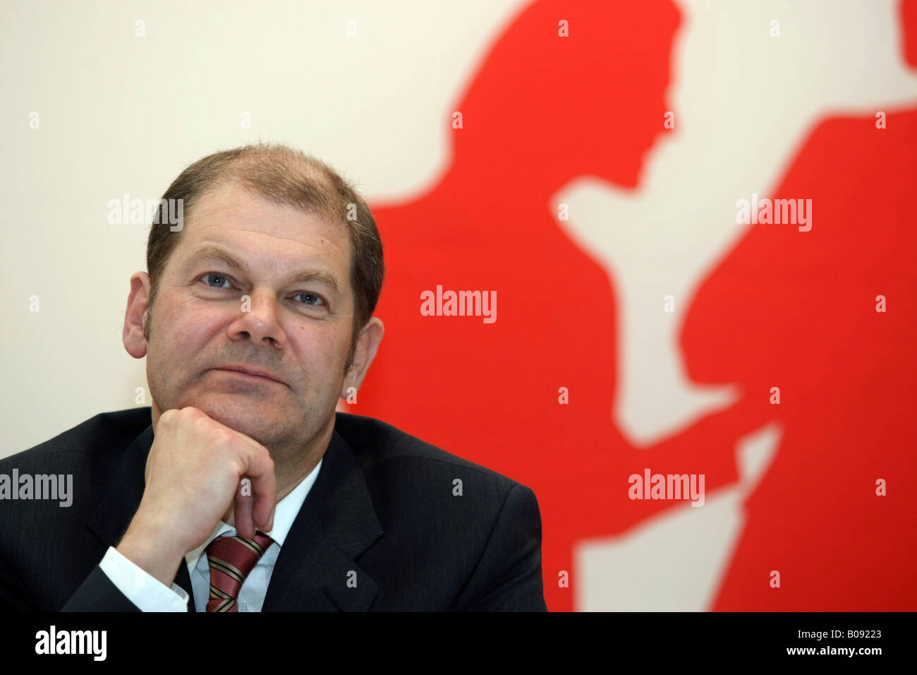 Federal Employment Minister Olaf Scholz (SPD Party) in Weissenthurm, Germany, 01.04.2008 Stock Photo