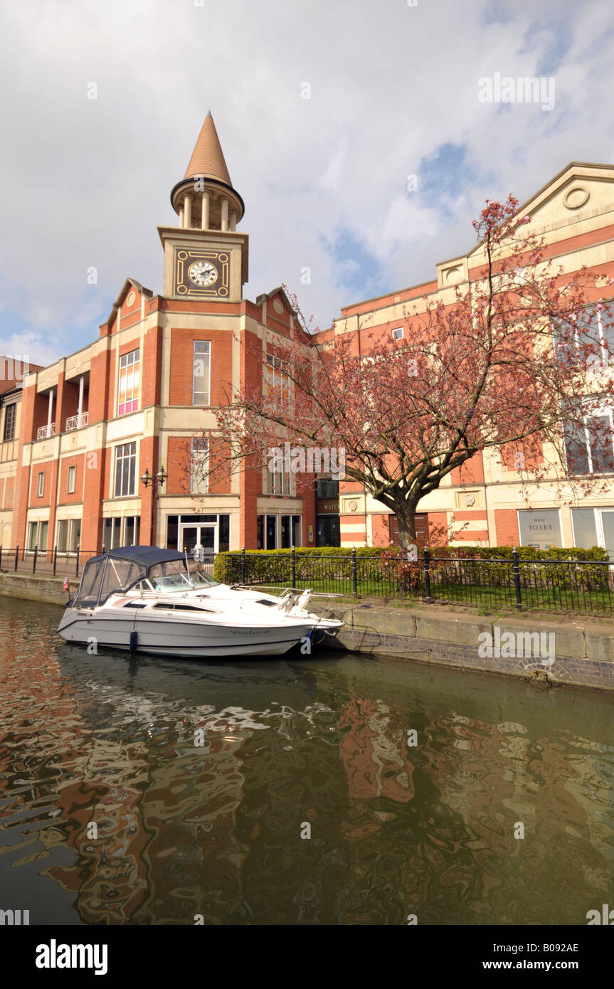 Canal riverside Lincoln city centre Lincolnshire England Stock Photo ...