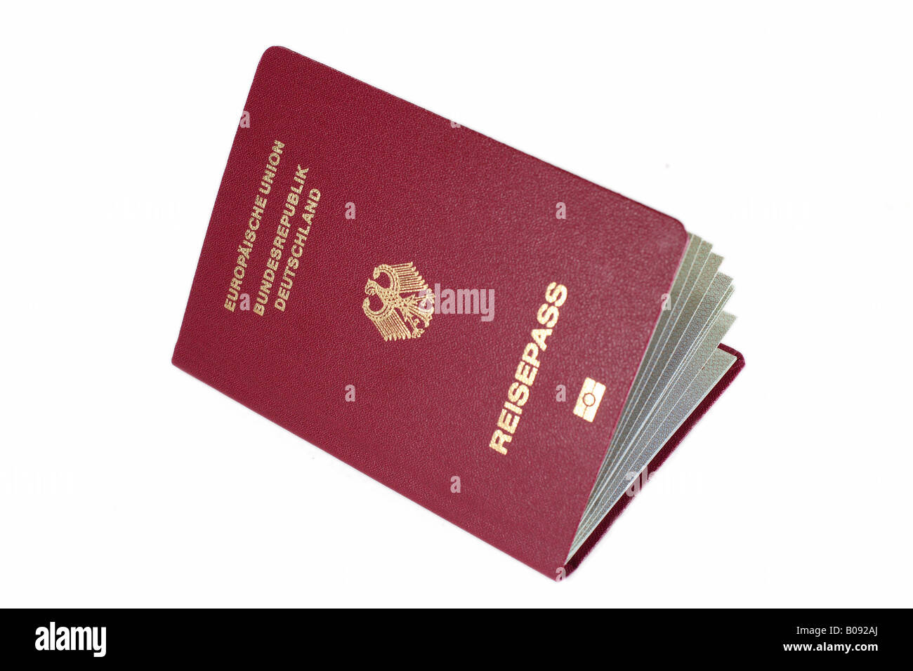 German EU passport with biometric chip Stock Photo