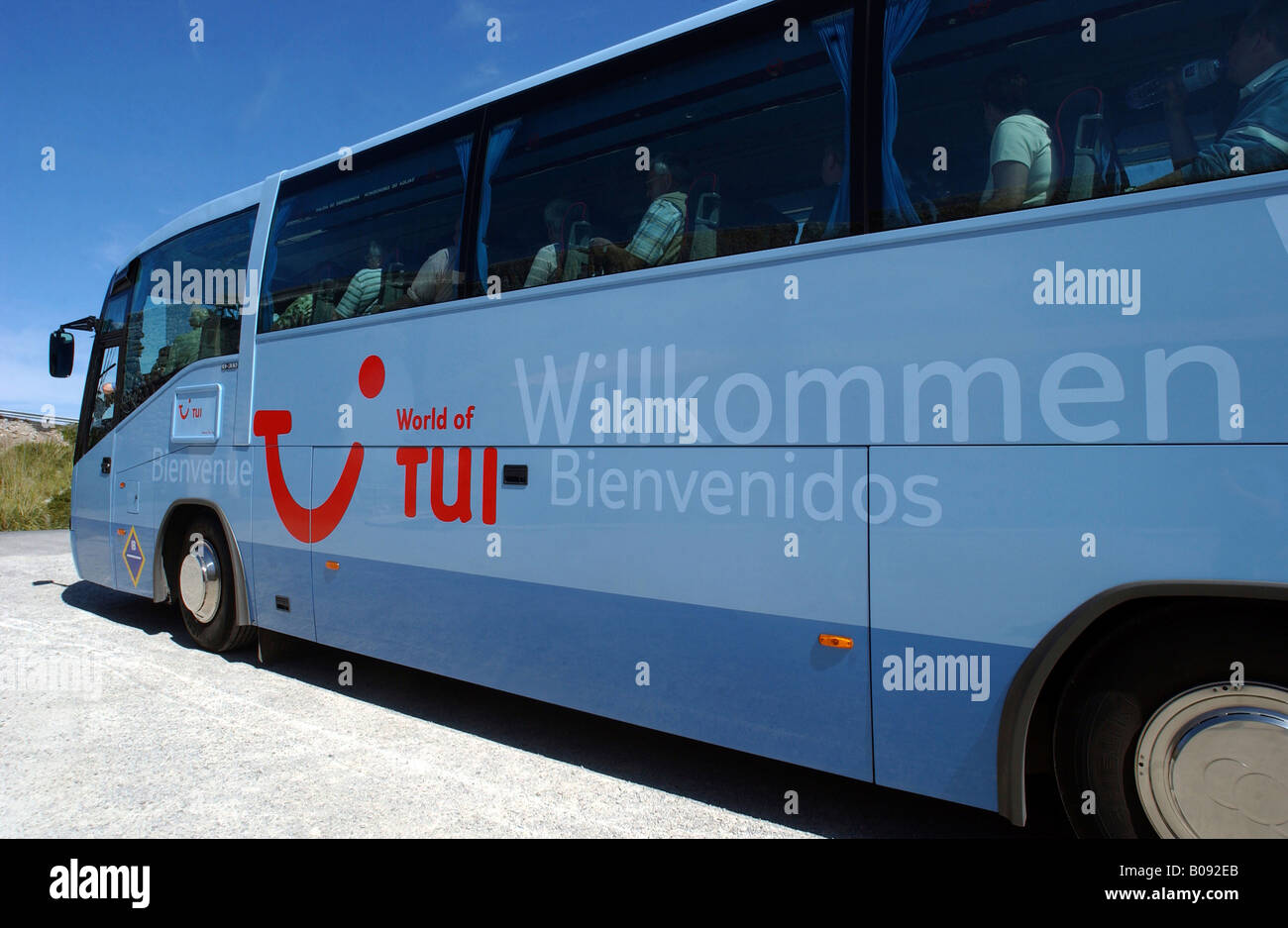 TUI (German tour operator) coach bus Stock Photo