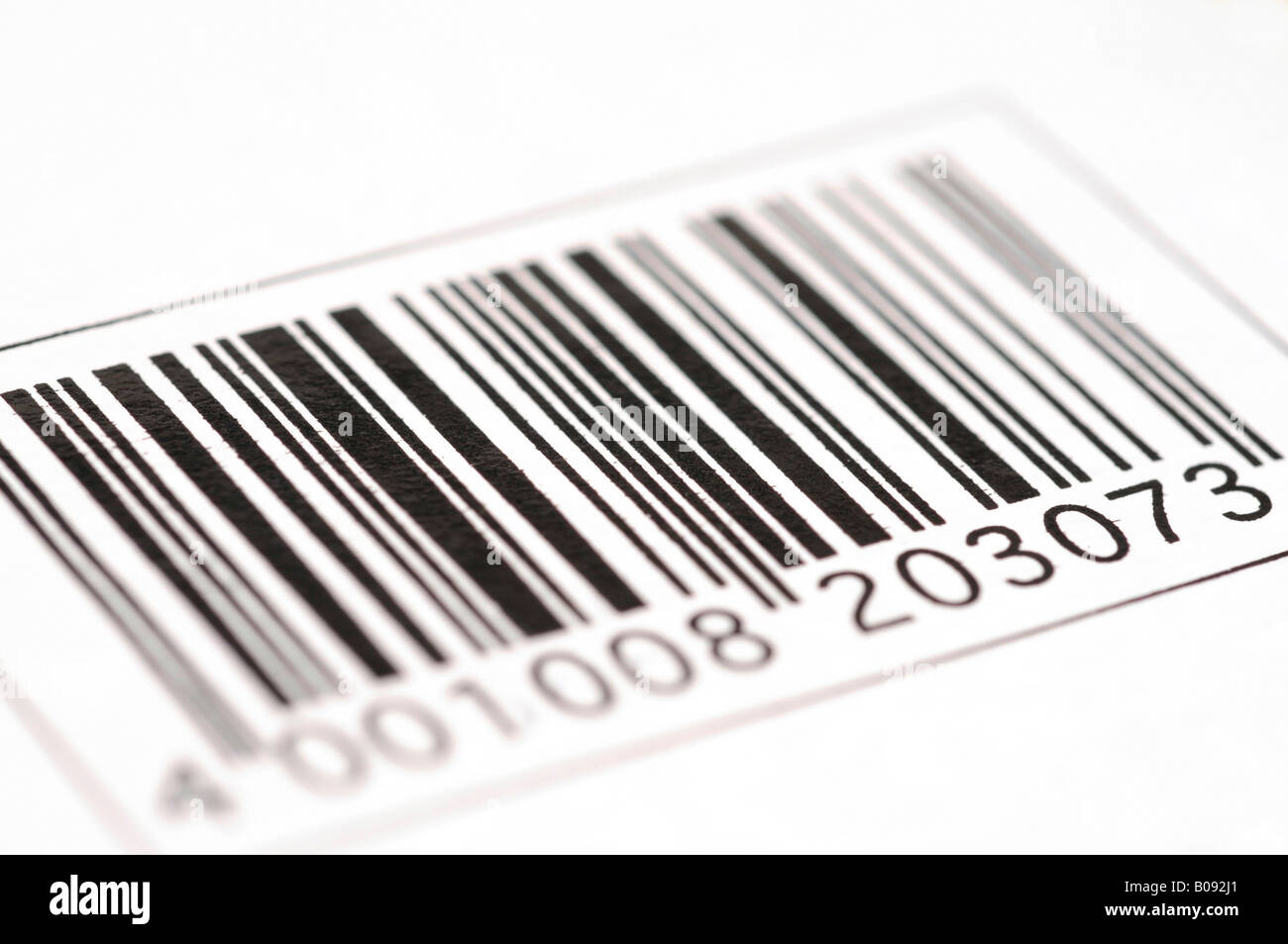 Bar code label on packaging Stock Photo
