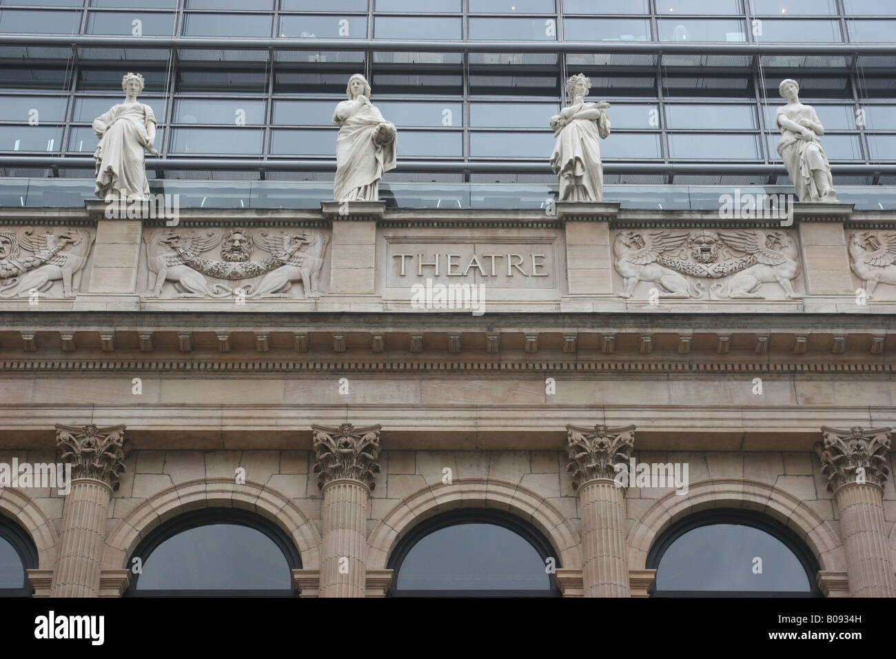 Statues, opera house, Lyon, France Stock Photo