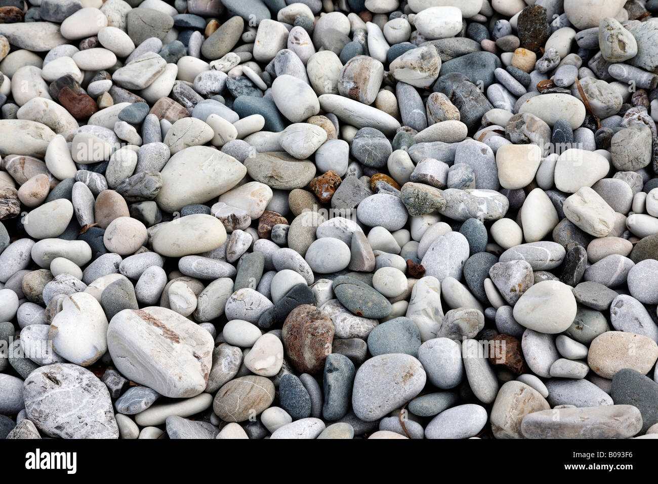 Pebbles on a beach in Cyprus Stock Photo
