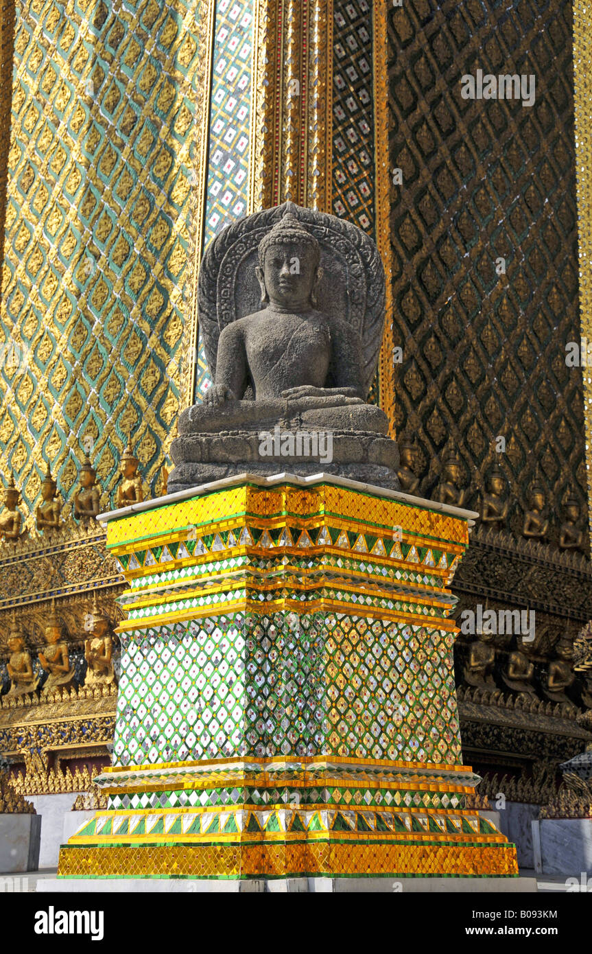 Buddha statue, Phra Mondhop (library) in Wat Phra Kaeo, big palace, Thailand, Bangkok Stock Photo