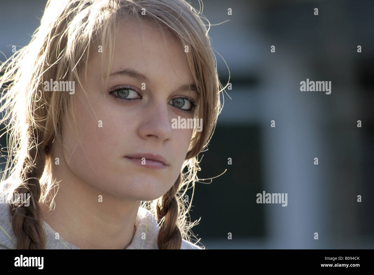 girl in thought, Germany Stock Photo
