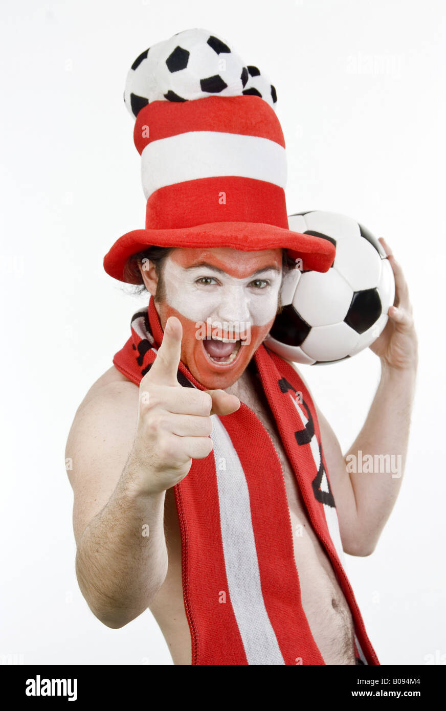 confident Austrian soccer fan Stock Photo