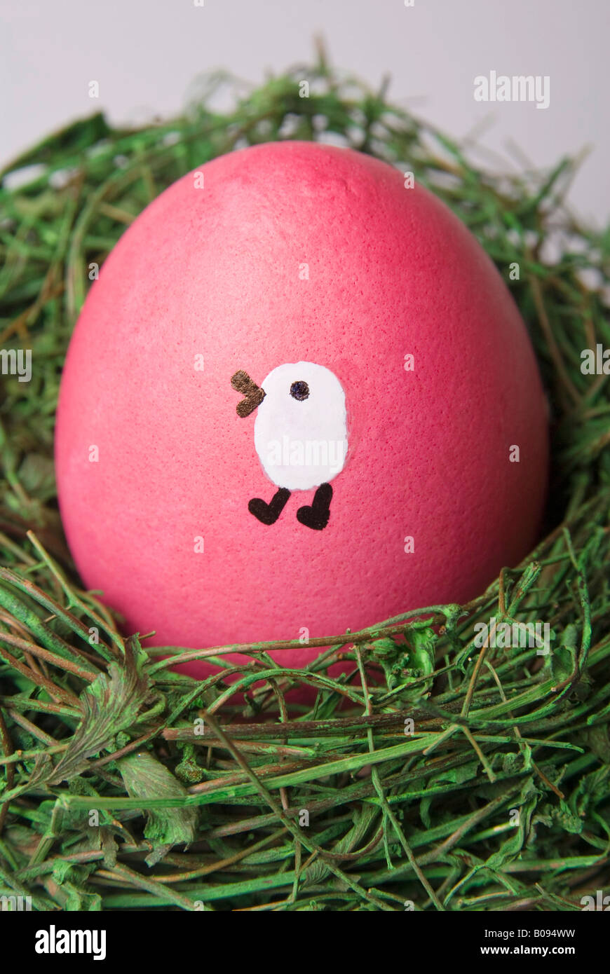 Painted Easter egg in a nest Stock Photo - Alamy