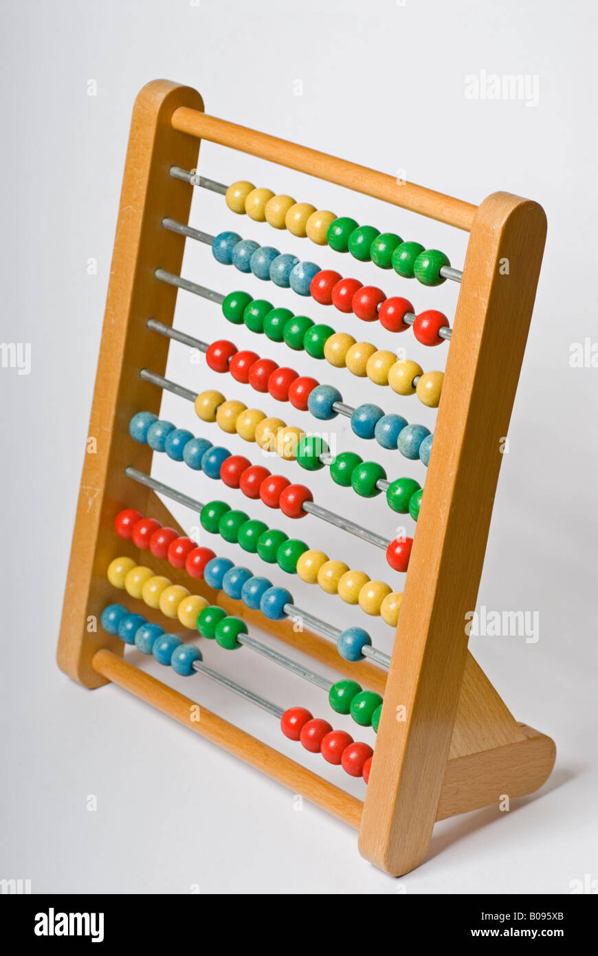 Stock photo of a childs abacus with coloured counting beads Stock Photo