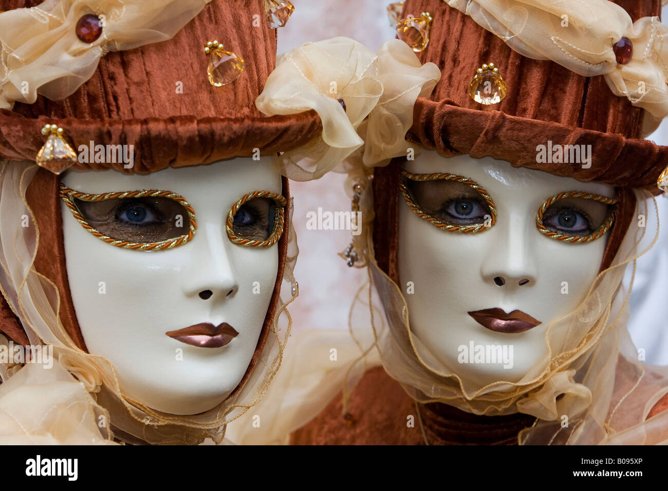 Pair of masks, Carnevale di Venezia, Carnival in Venice, Italy Stock Photo