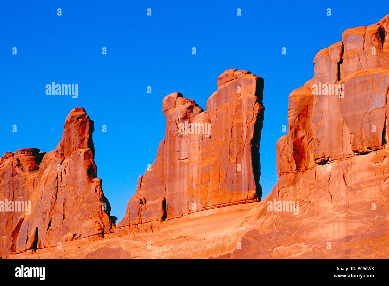 Courthouse Towers, Arches National Park, Utah, USA Stock Photo