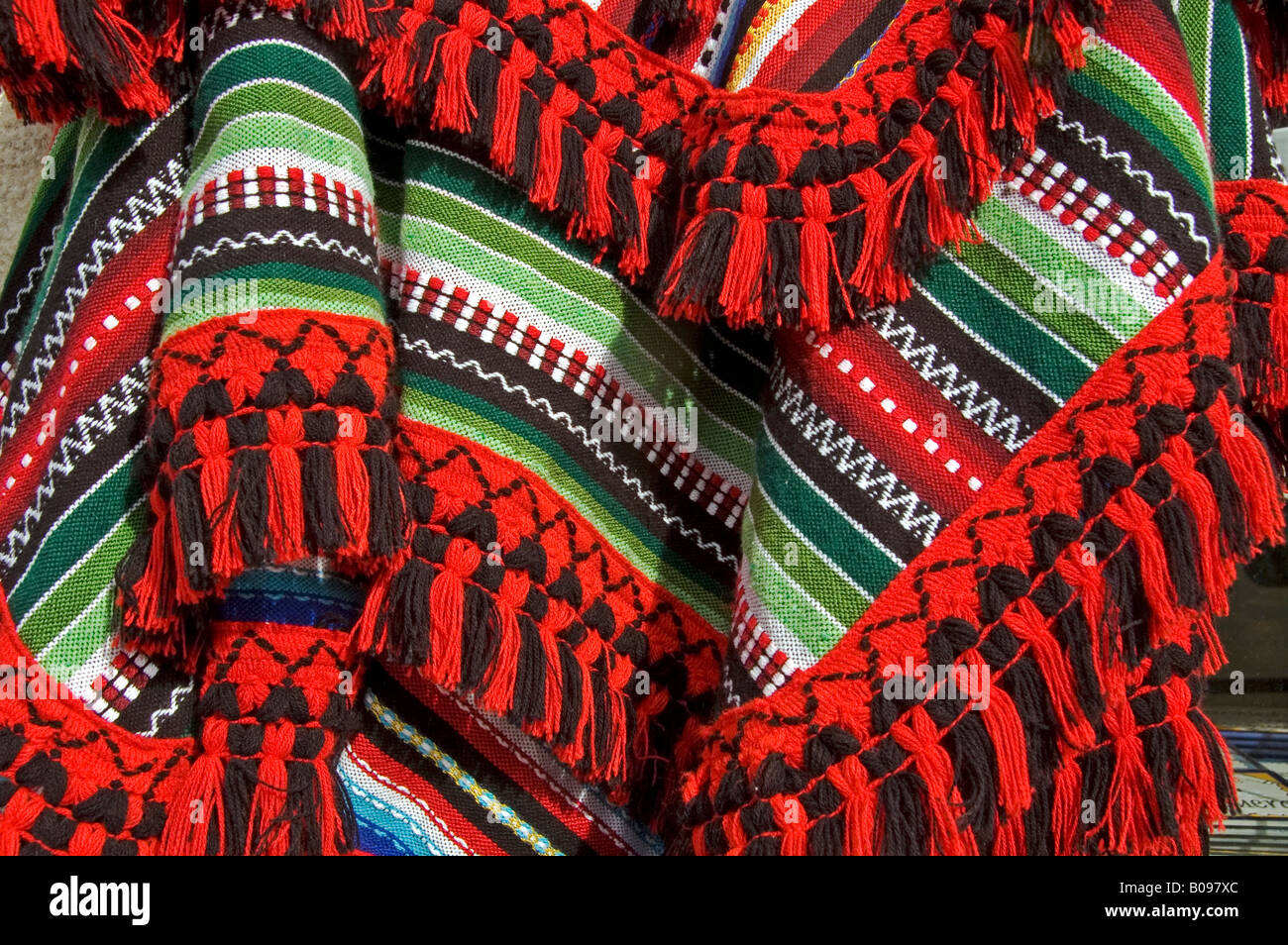 Colourful textiles, souvenirs, Ronda, Andalusia, Spain Stock Photo