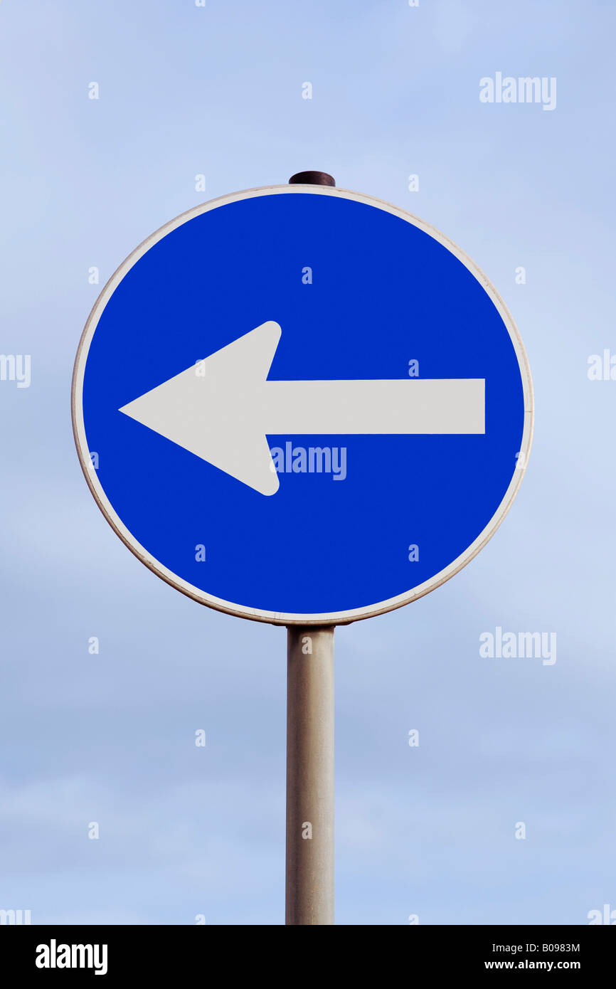 Traffic with an arrow pointing to the right - move to the political left, west Stock Photo