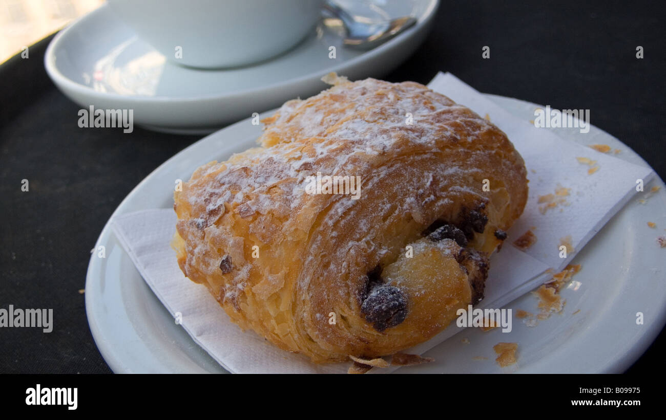 Coffee And Pain Au Chocolat Stock Photo - Alamy