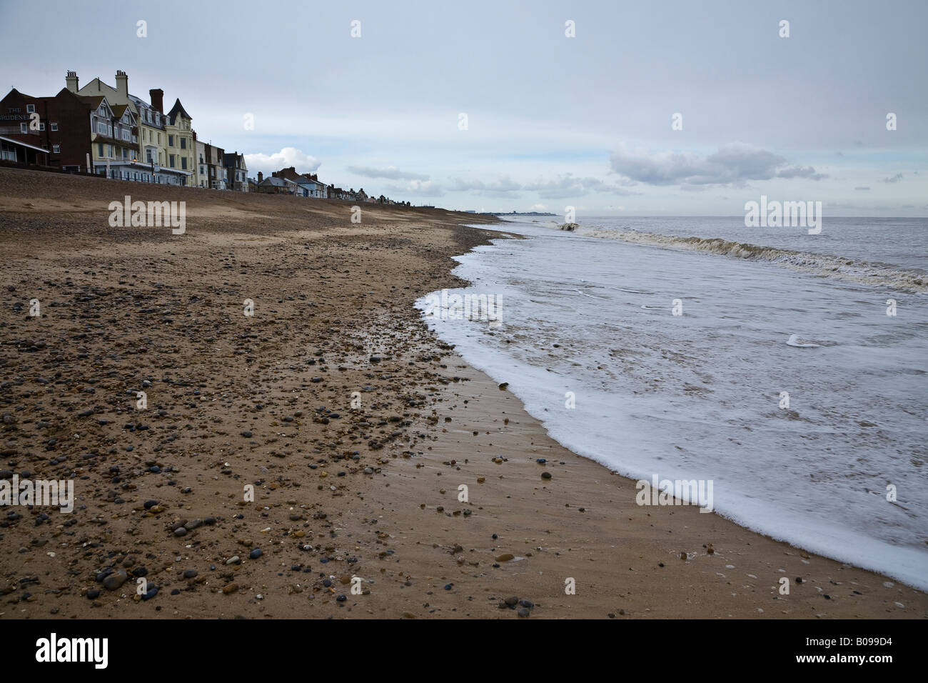The beach at Aldeburgh in winter, Suffolk, England Stock Photo