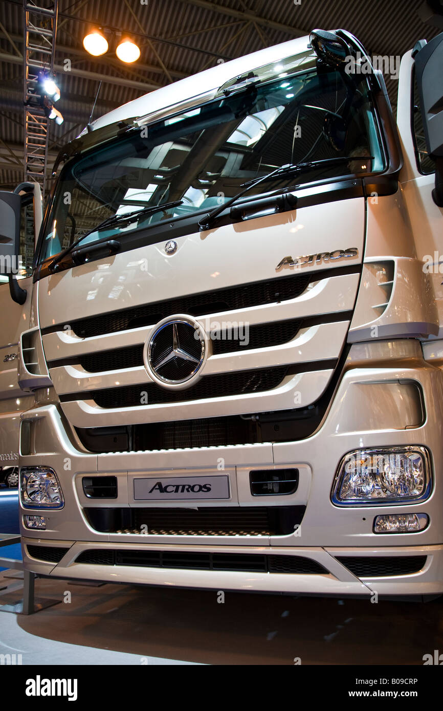 2008 Mercedes-Benz Actros tractor unit on display at the Commercial Vehicle Show, Birmingham NEC, UK. Stock Photo