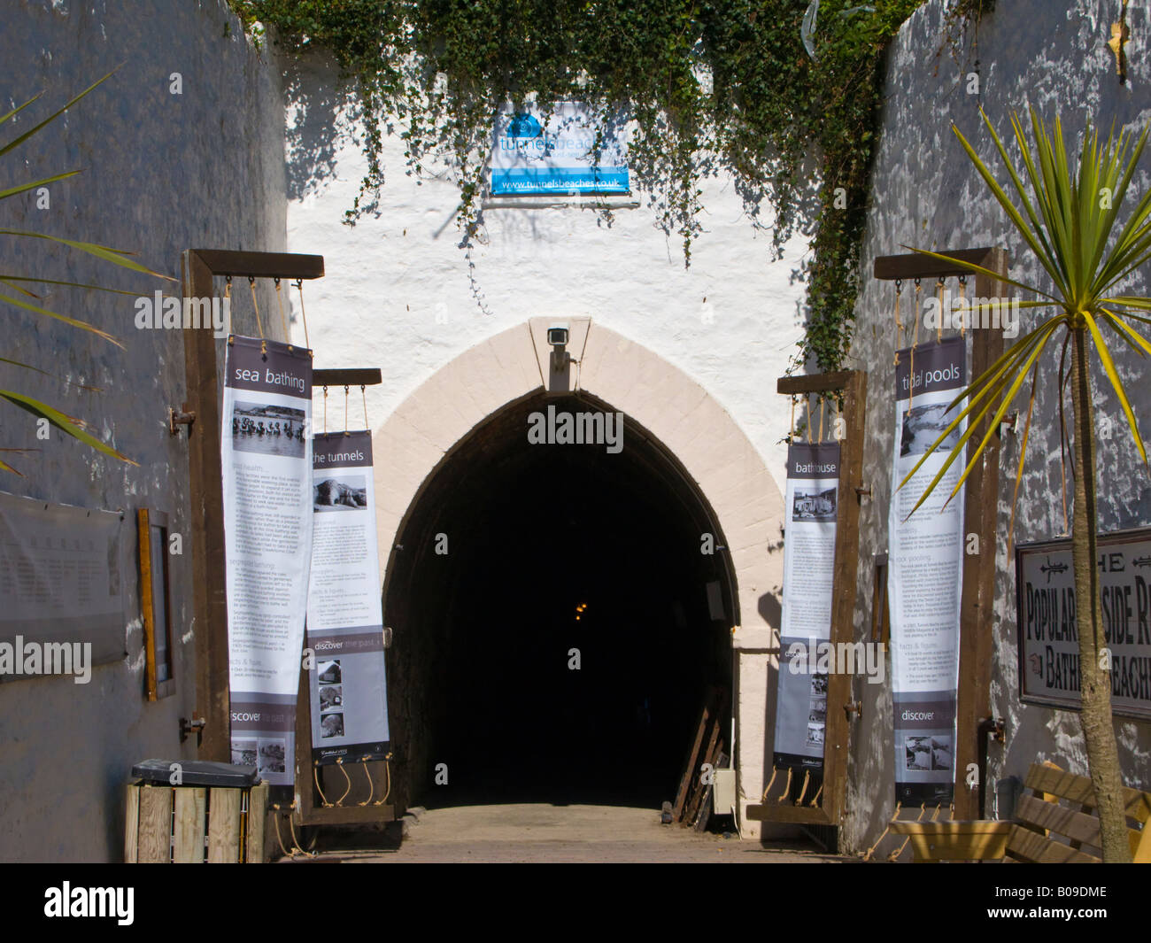 The entrance to the Tunnels Beaches Devon England UK Stock