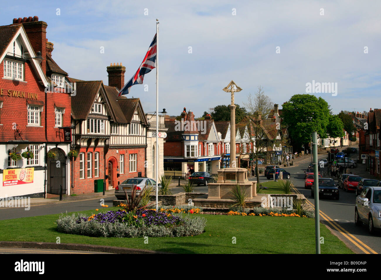 Haslemere is a town in Surrey, England, close to the border with both Hampshire and West Sussex. Stock Photo