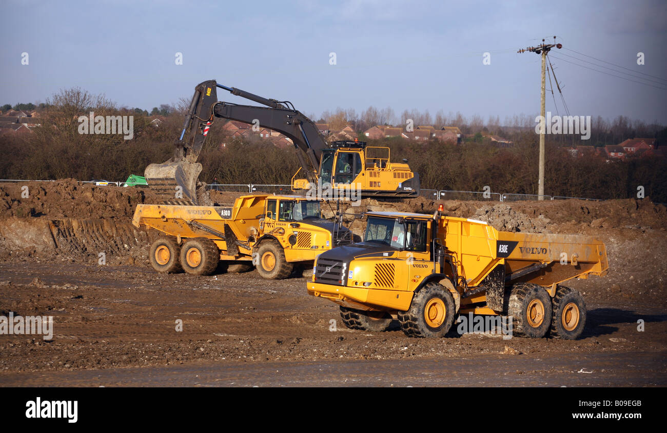 Heavy Plant Equipment in action in Suffolk Stock Photo