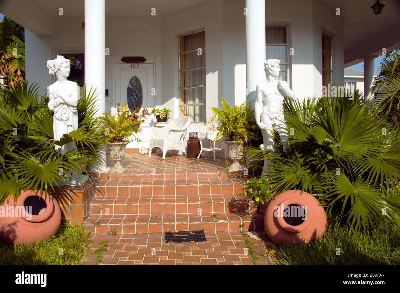 The entrance to an historic home in Key West Florida USA Stock Photo