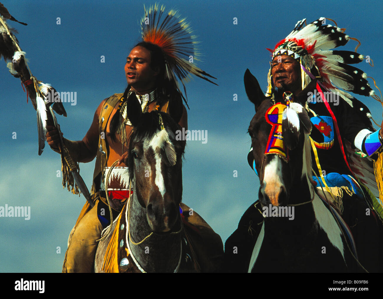 MR Shoshone brave and chief on horseback Stock Photo - Alamy
