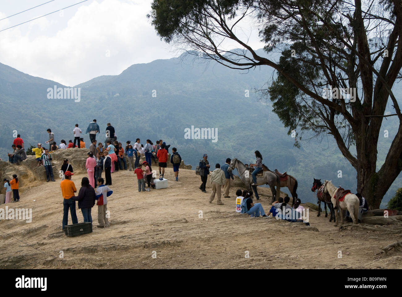 People on day out on the Cerro de Monserrate, Bogota, Colombia Stock Photo