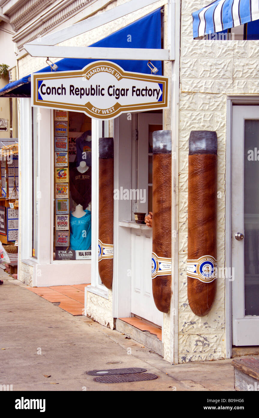 The Conch Republic Cigar Factory store in Key West Florida USA Stock