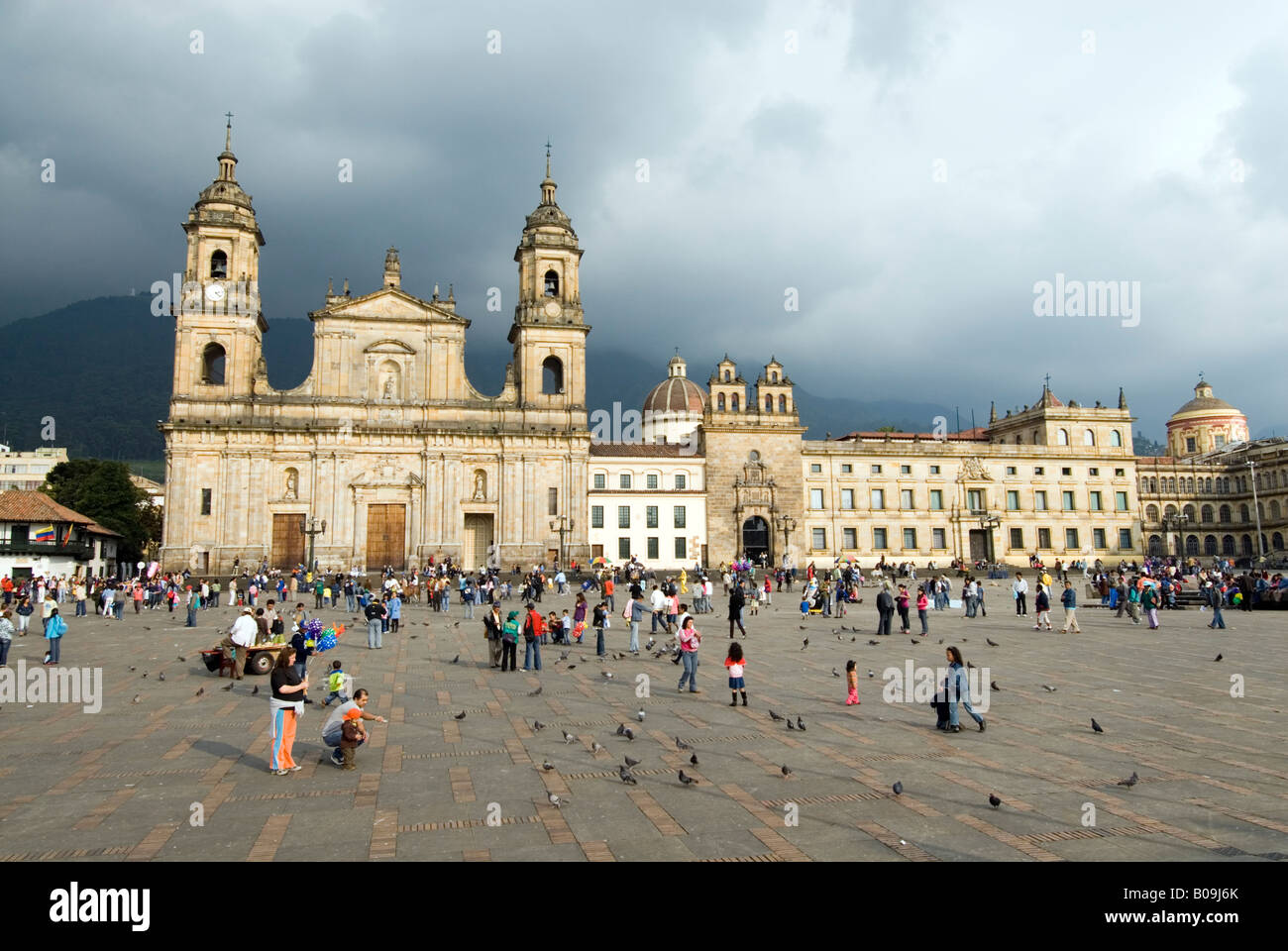 Primary Cathedral on the Plaza de Bolivar Bogota Colombia Stock Photo