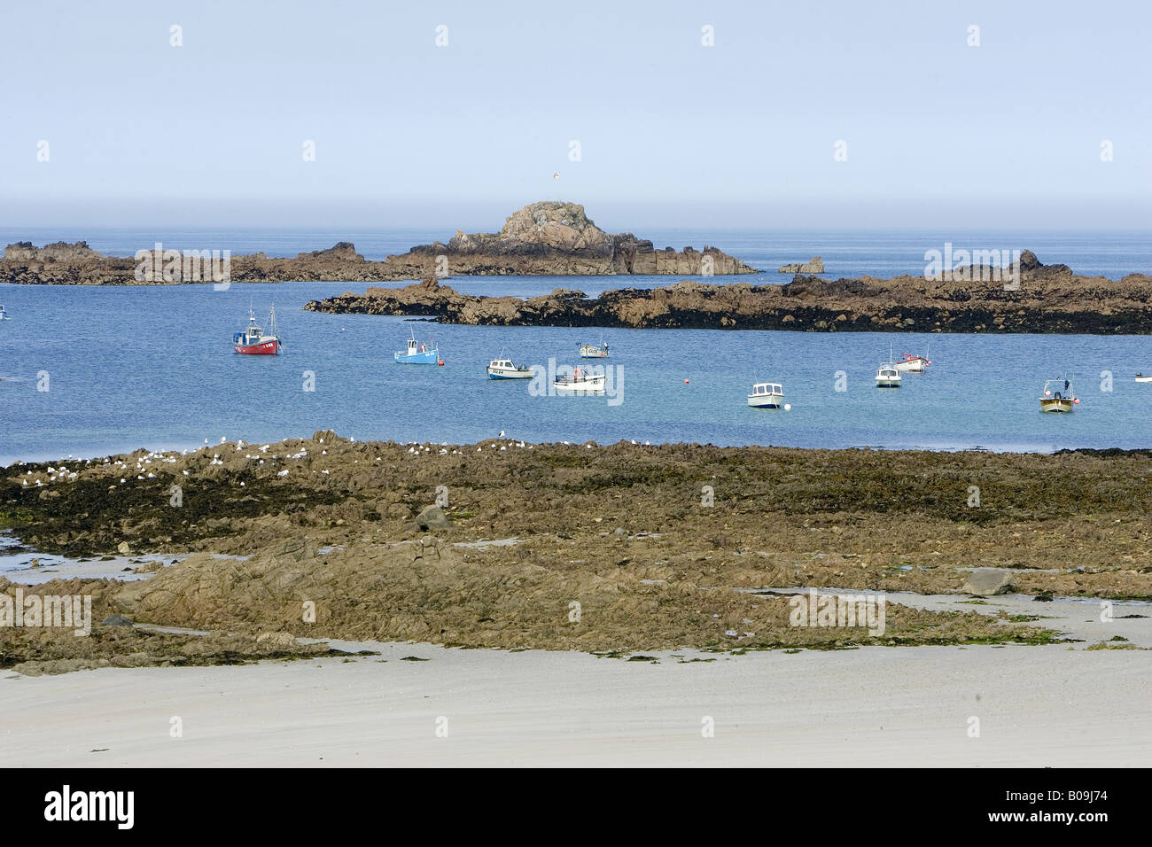 Cobo Bay Guernsey Stock Photo Alamy
