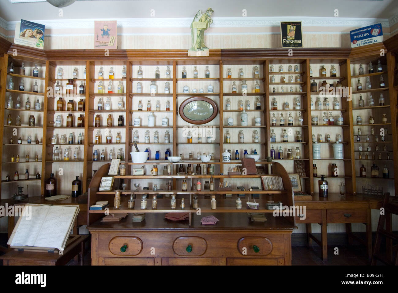 Preserved nineteenth century pharmacy in the Museo del Siglo XIX, Bogota, Colombia Stock Photo