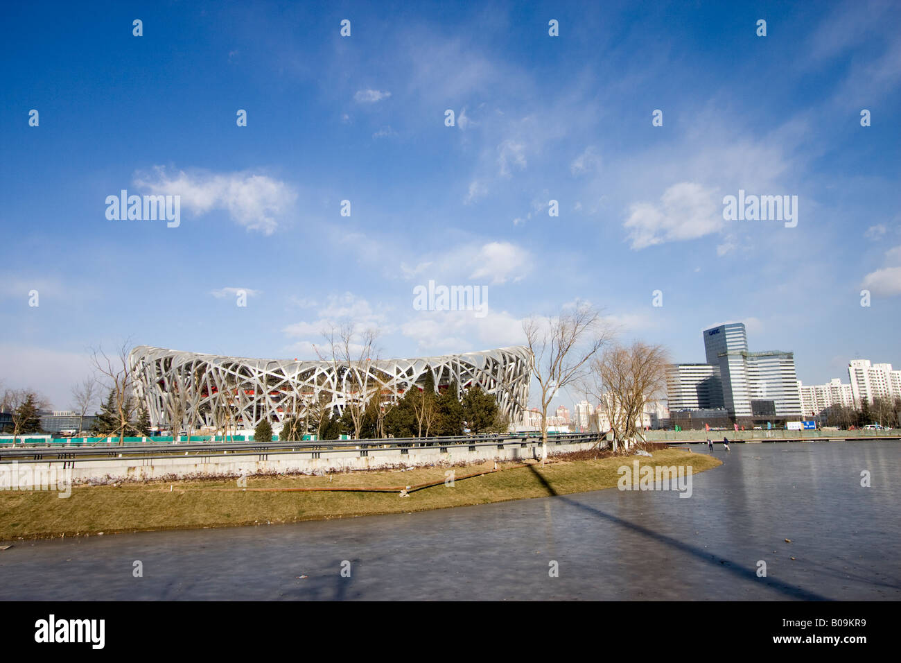 Beijing National Stadium, also known as the Bird's Nest, built for the 2008 Summer Olympics. Stock Photo